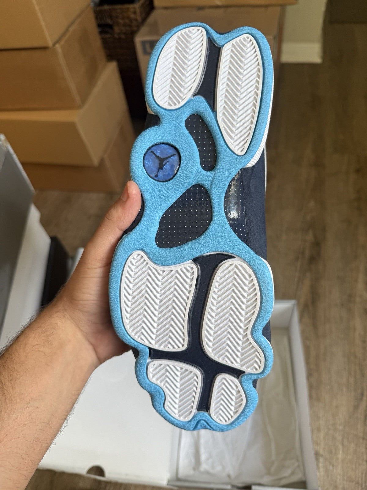 Size 11 - Jordan 13 Retro Obsidian Powder Blue (worn once)
