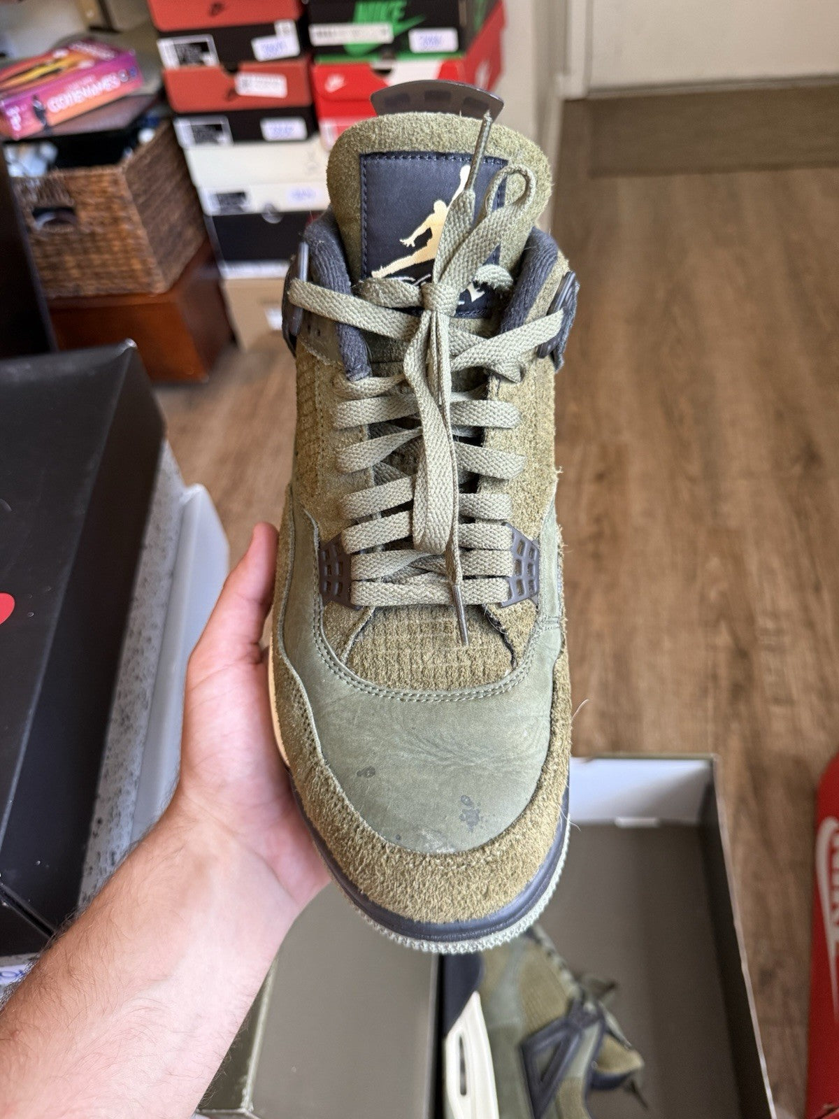 Size 11.5 - Jordan 4 Retro Craft Olive Green