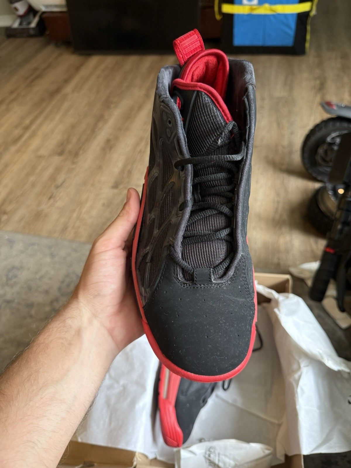 Size 8.5 - Nike Air Max Pillar Black Sport Red Basketball (SEPERATION)