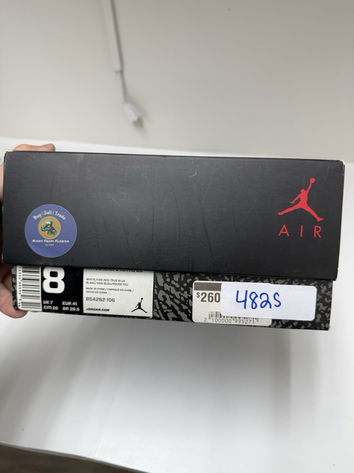 Size 8 - Jordan 3 Retro True Blue (2016) (Paint Cracking)