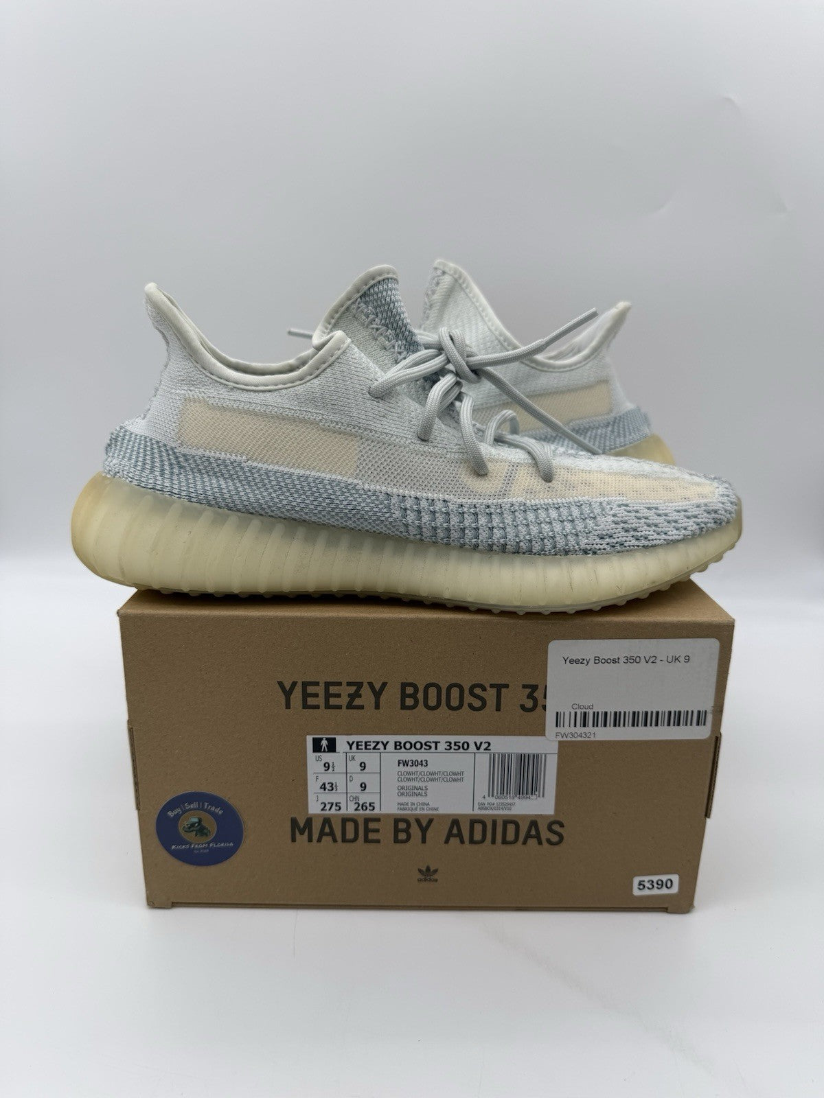 Size 9.5 - adidas Yeezy Boost 350 V2 Cloud White Non-Reflective