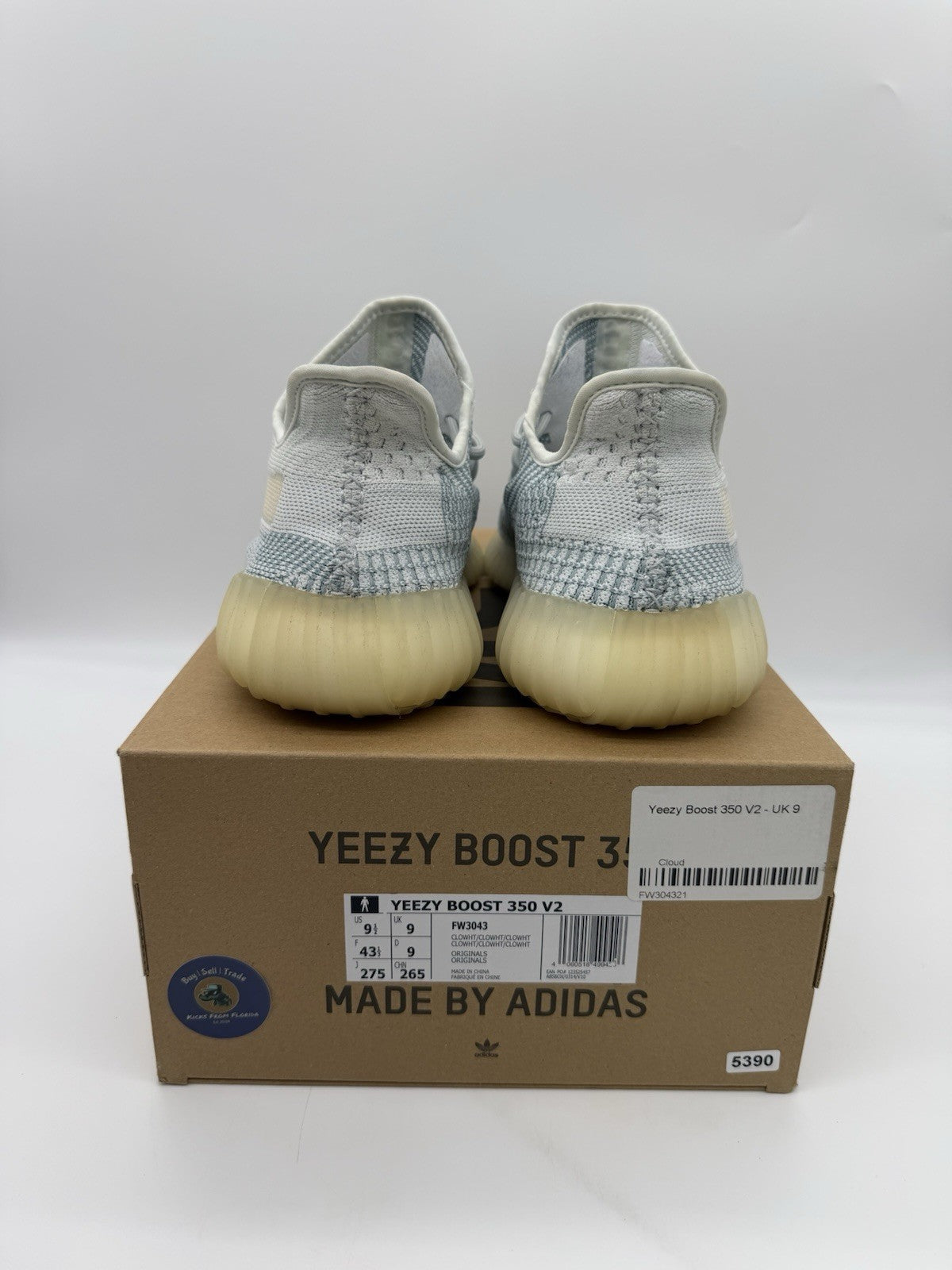 Size 9.5 - adidas Yeezy Boost 350 V2 Cloud White Non-Reflective
