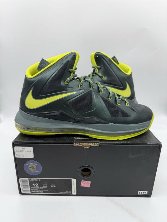 Size 12 - Nike LeBron X 10 Dunkman Seaweed/Atomic Green (Brand New)