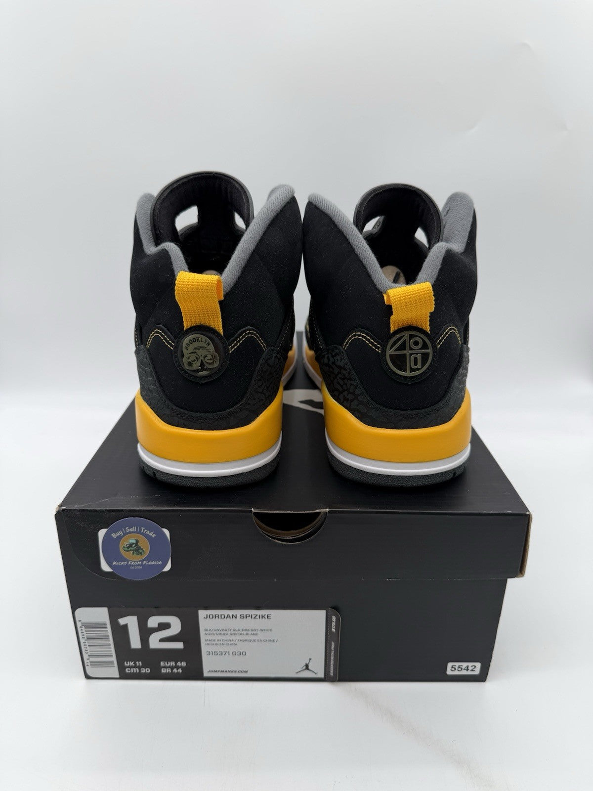 Size 12 - Jordan Spizike Black University Gold (Brand New)