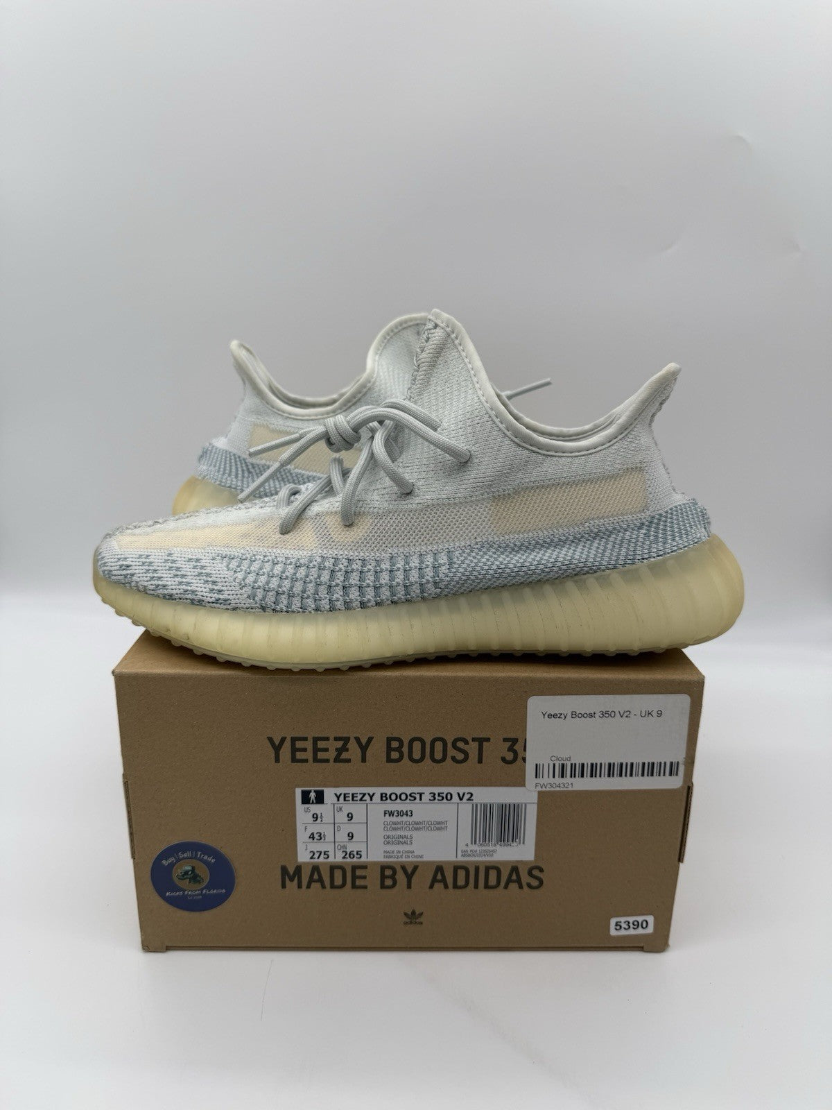 Size 9.5 - adidas Yeezy Boost 350 V2 Cloud White Non-Reflective