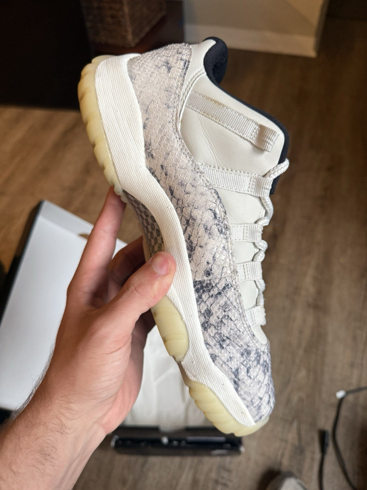 Size 8 - Jordan 11 Retro Low Light Bone Snakeskin