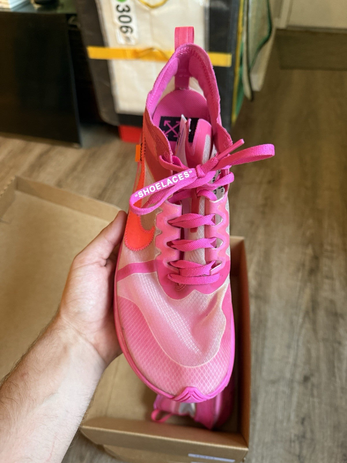 Size 11.5 - Nike Off-White x Zoom Fly SP Pink
