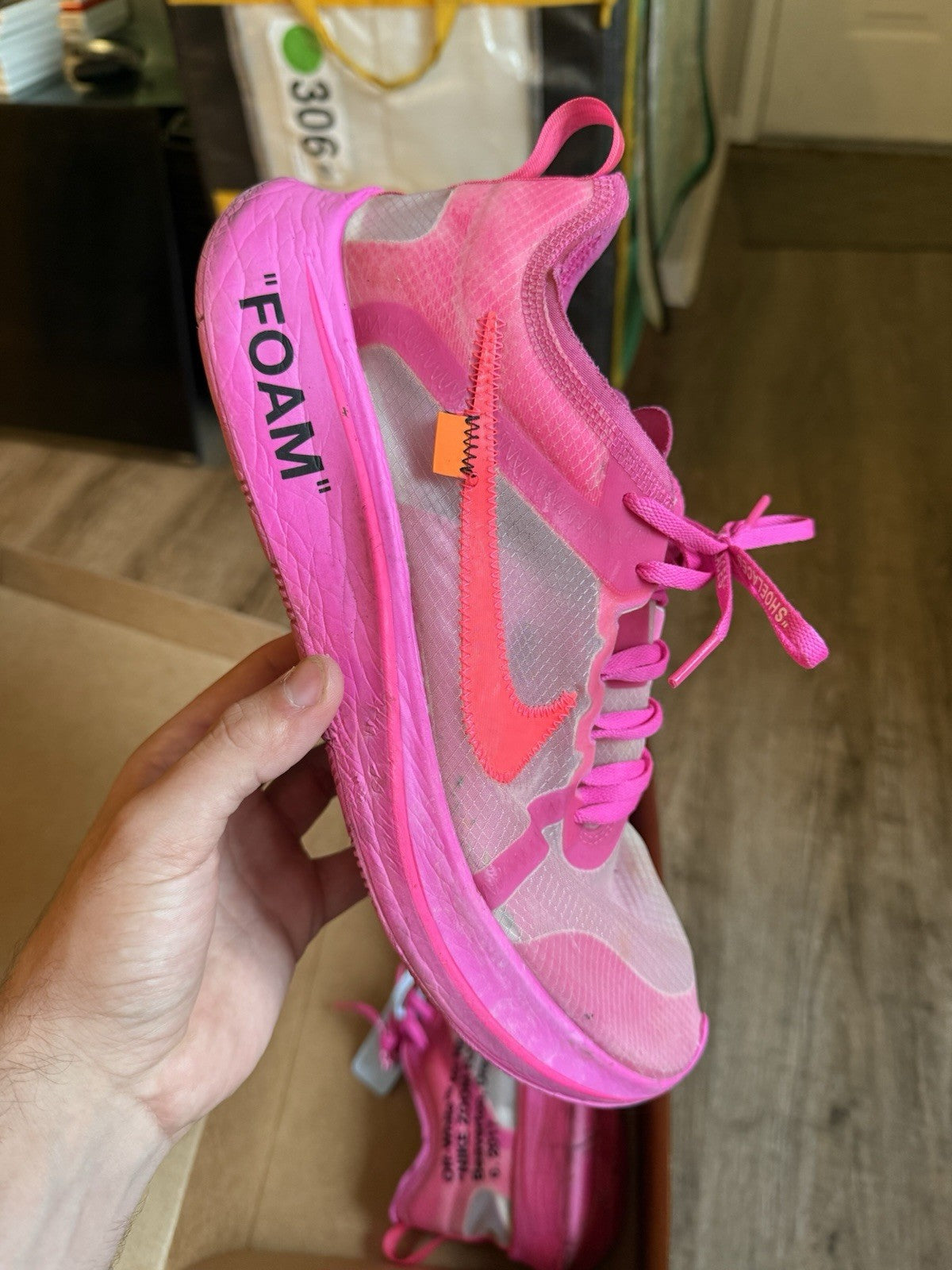 Size 11.5 - Nike Off-White x Zoom Fly SP Pink