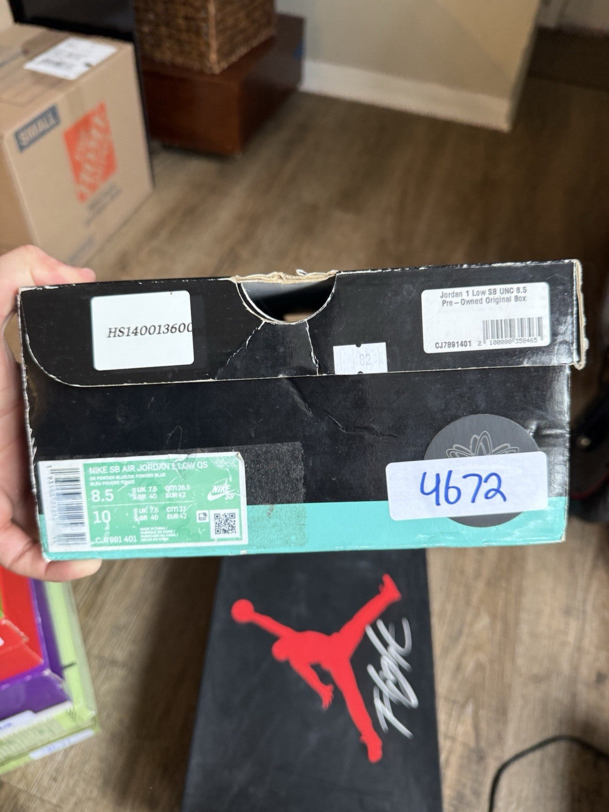 Size 8.5 - Eric Koston x Jordan 1 SB Low Powder Blue