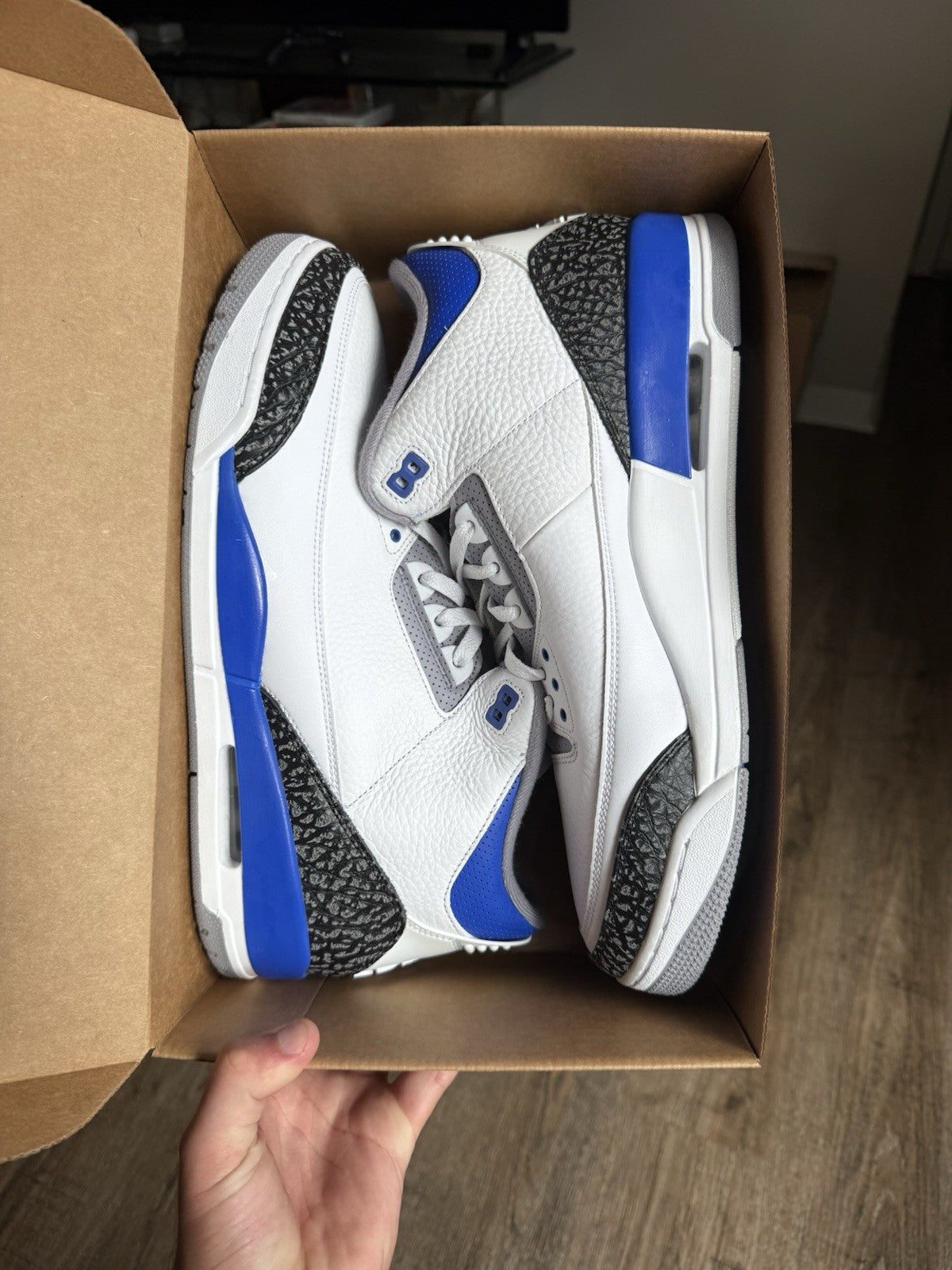 Size 14 - Jordan 3 Retro Mid Racer Blue (Brand New Replacement Box)