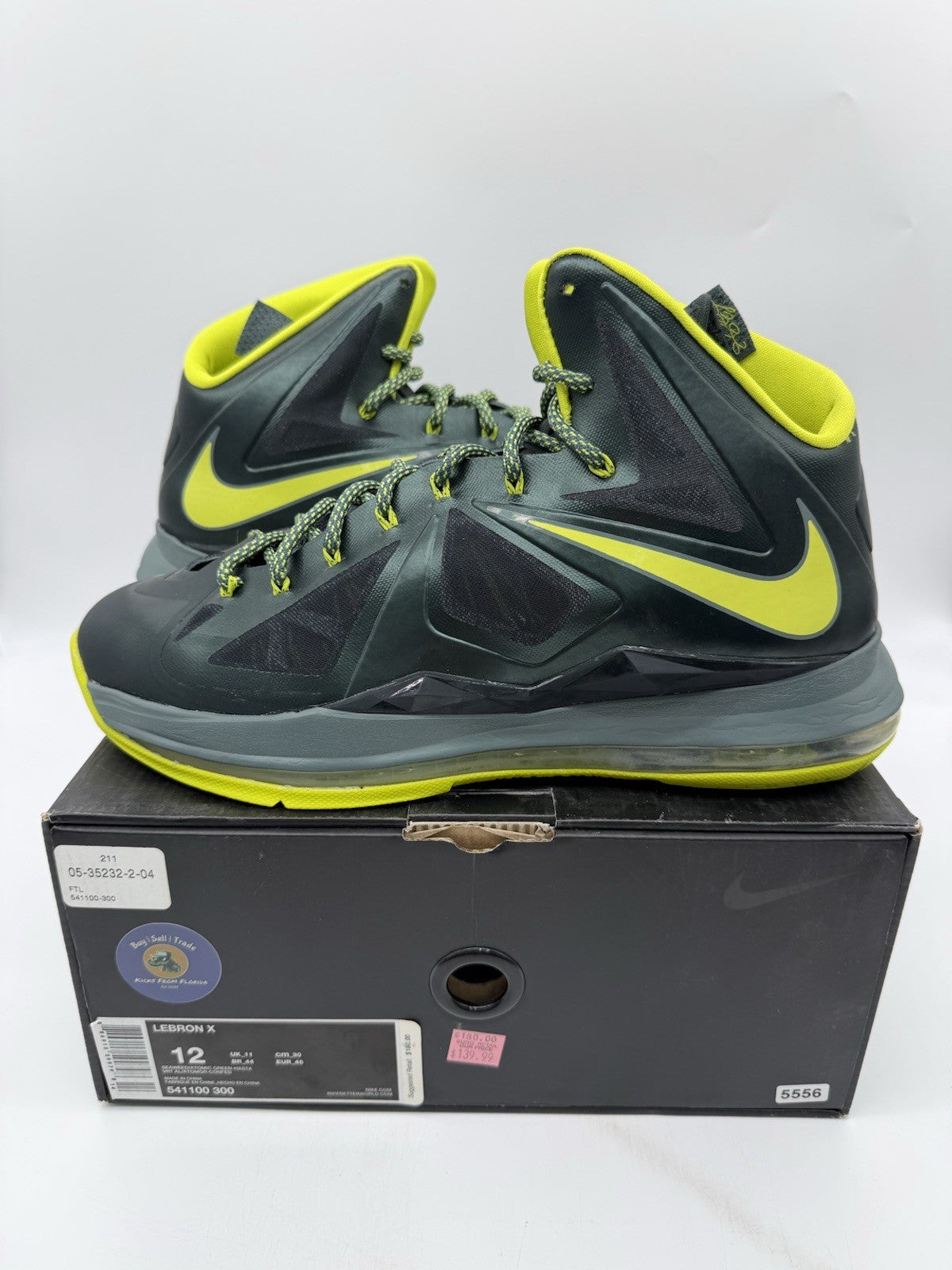Size 12 - Nike LeBron X 10 Dunkman Seaweed/Atomic Green (Brand New)