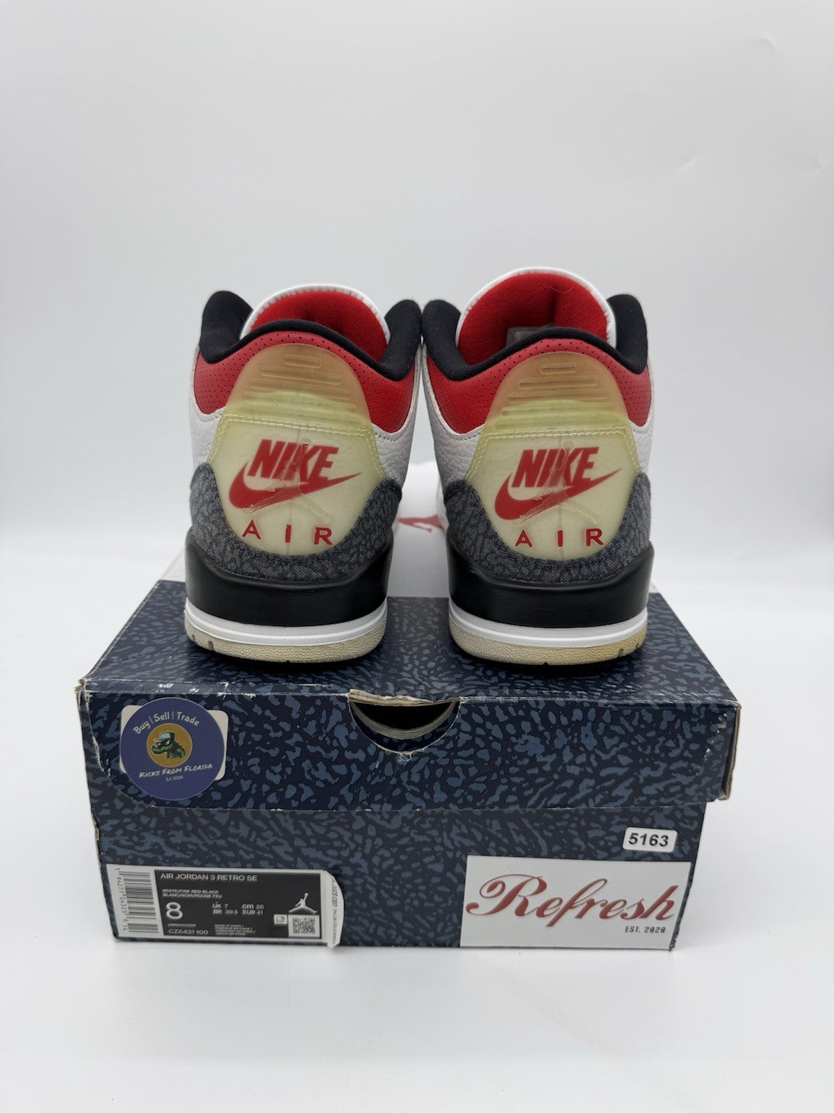 Size 8 - Jordan 3 Retro SE Fire Red Denim