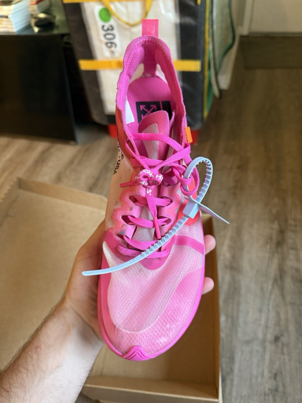 Size 11.5 - Nike Off-White x Zoom Fly SP Pink