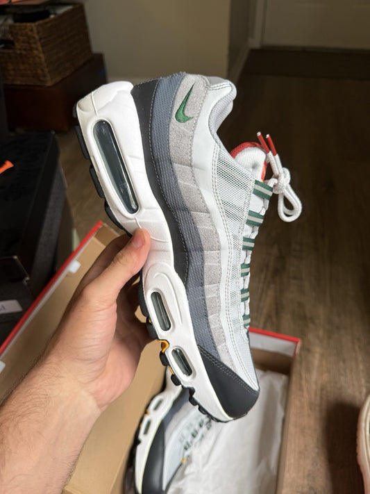 Size 11 - Air Max 95 Prep School Pure Platinum Gorge Green