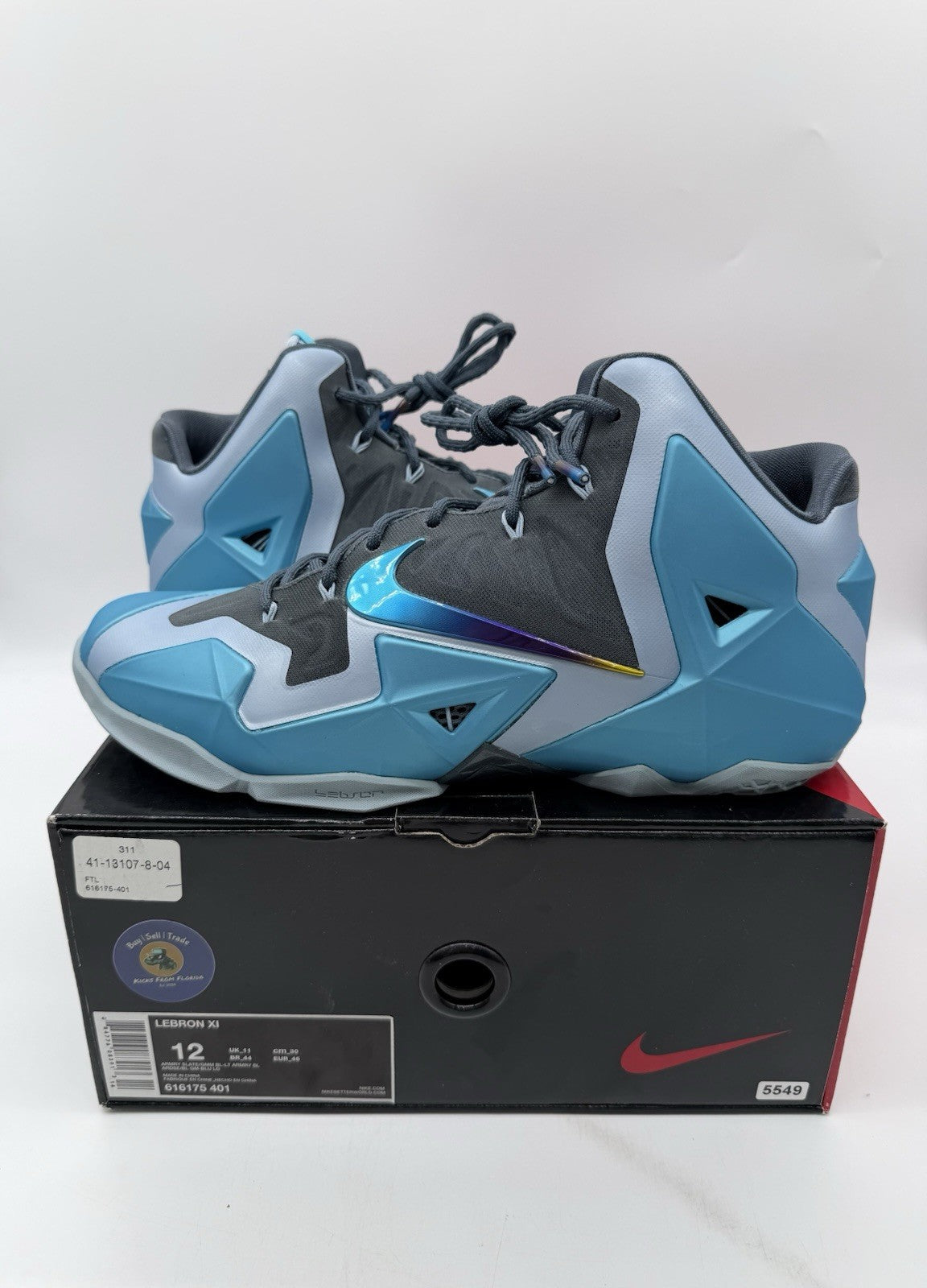 Size 12 - Nike LeBron 11 Armory Steel Gamma Blue 2013