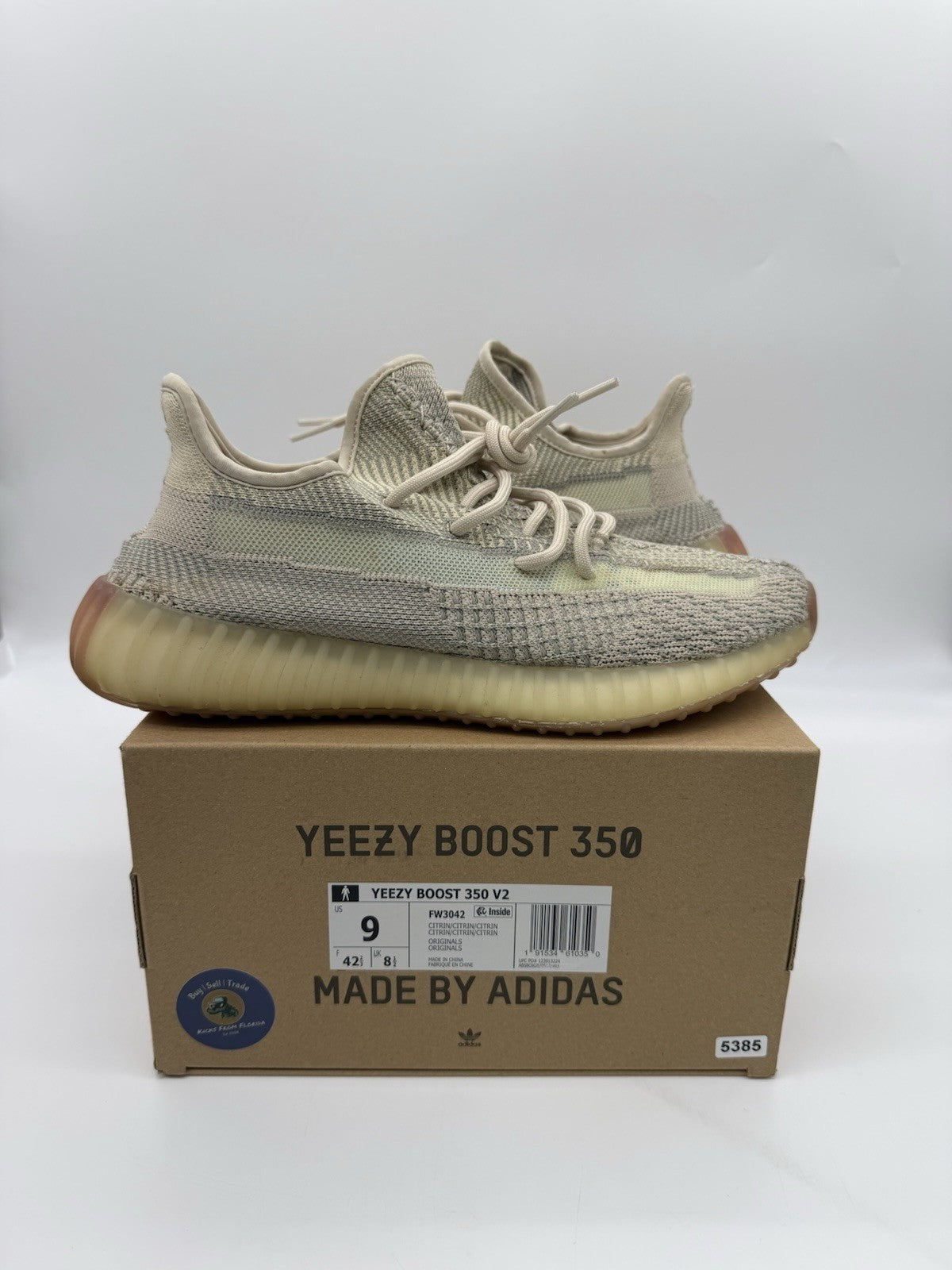 Size 9 - Yeezy Boost 350 V2 Citrin Non-Reflective
