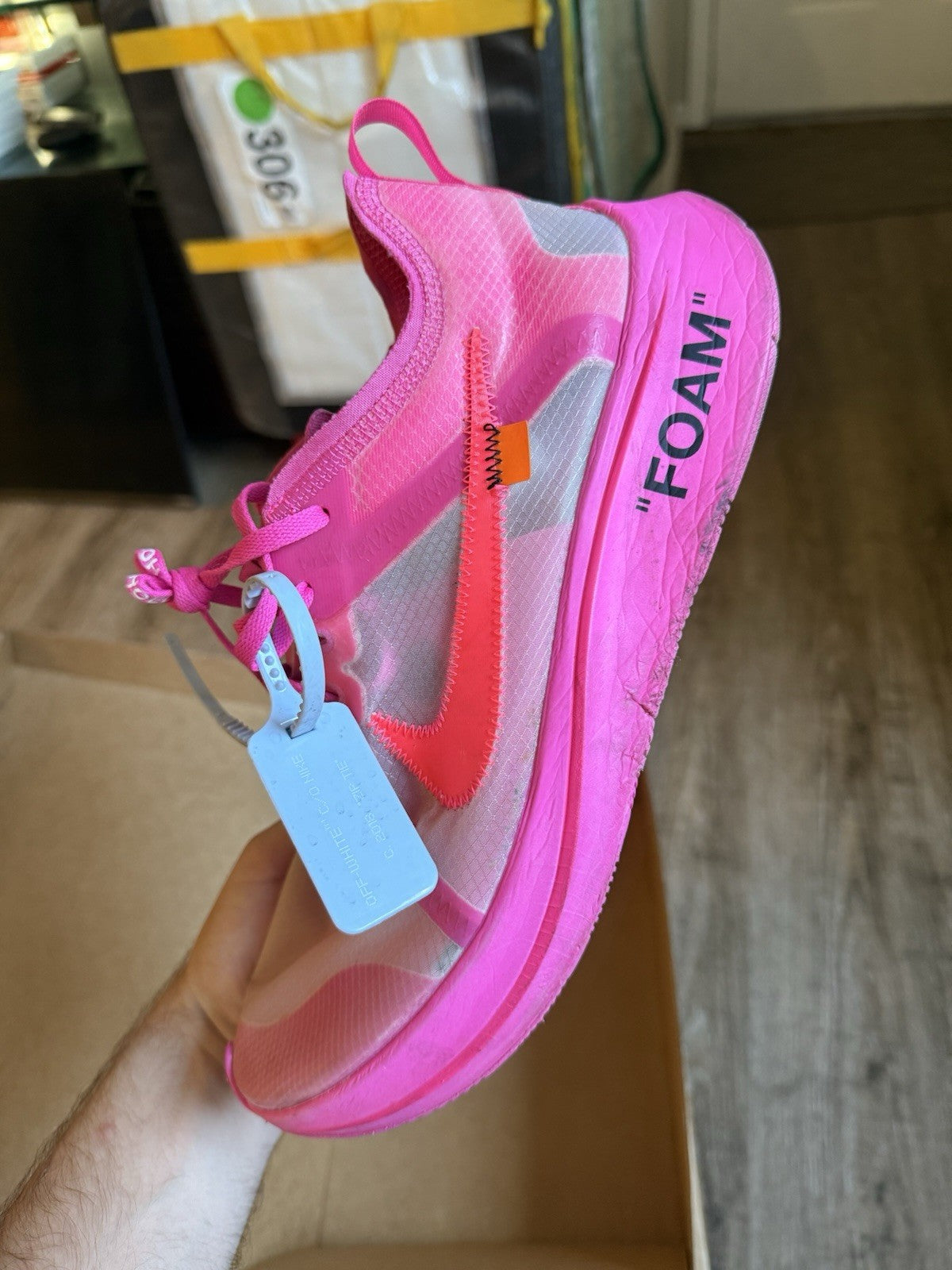 Size 11.5 - Nike Off-White x Zoom Fly SP Pink