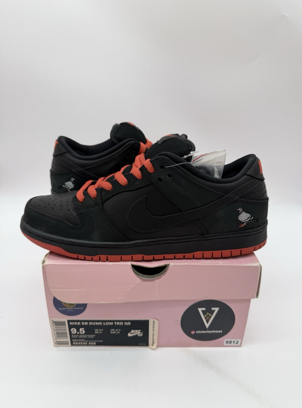 Size 9.5 - Nike SB Dunk Low Black Pigeon 2017