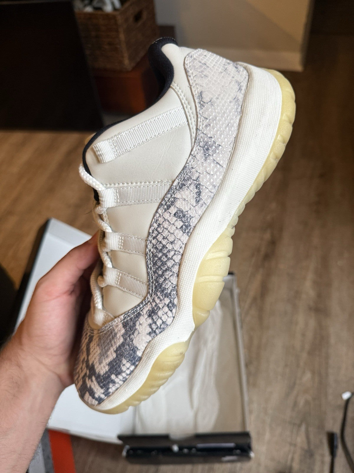 Size 8 - Jordan 11 Retro Low Light Bone Snakeskin