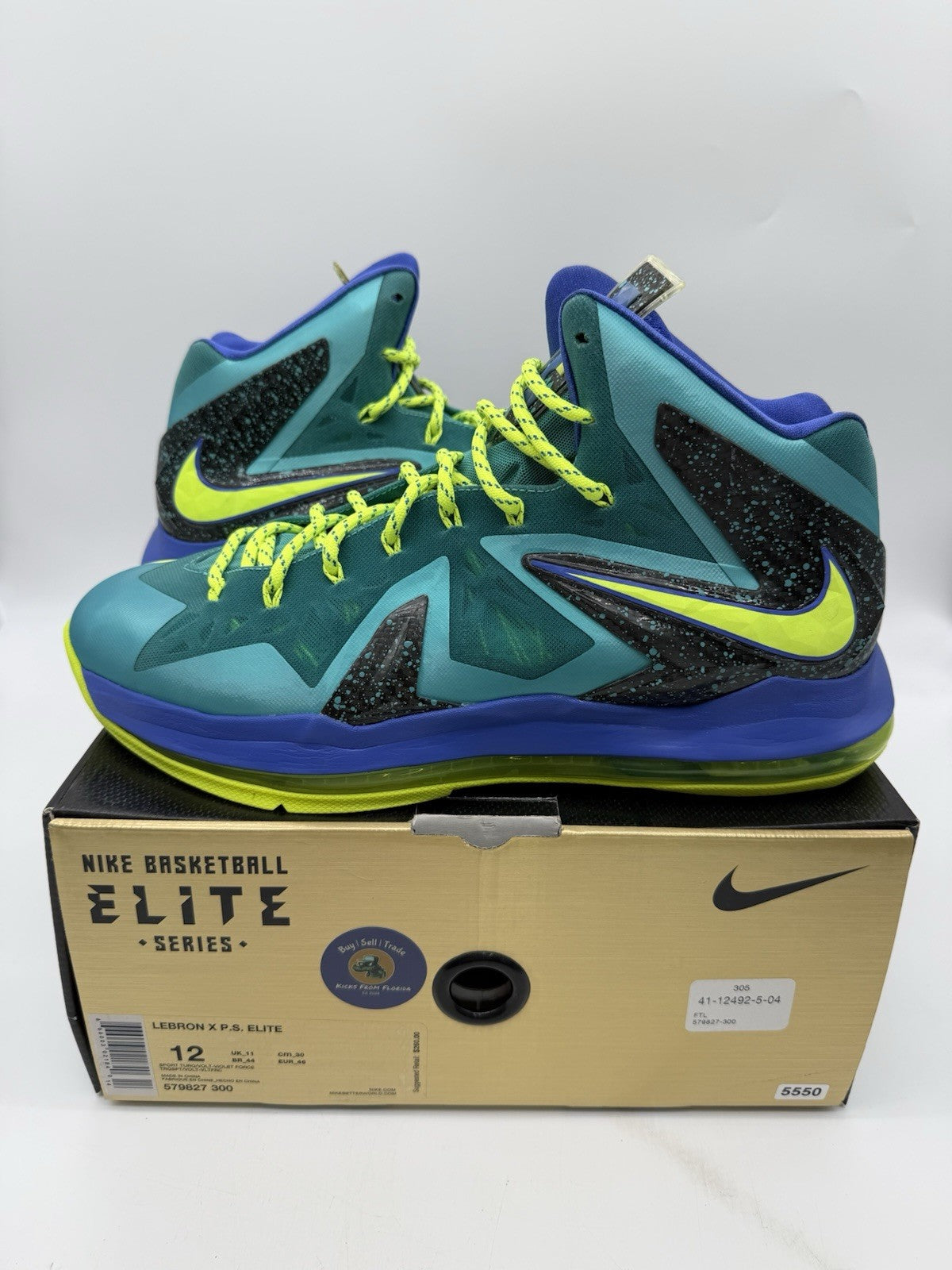 Size 12 - Nike LeBron 10 P.S Elite Sport Turquoise 2013 (VNDS)