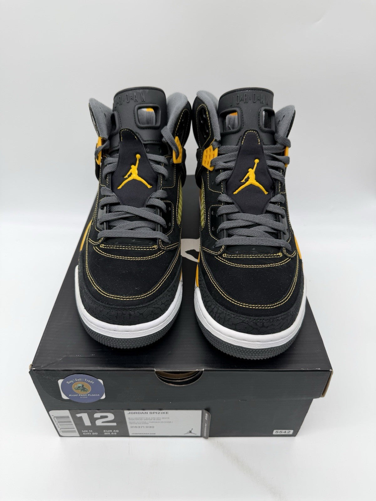 Size 12 - Jordan Spizike Black University Gold (Brand New)