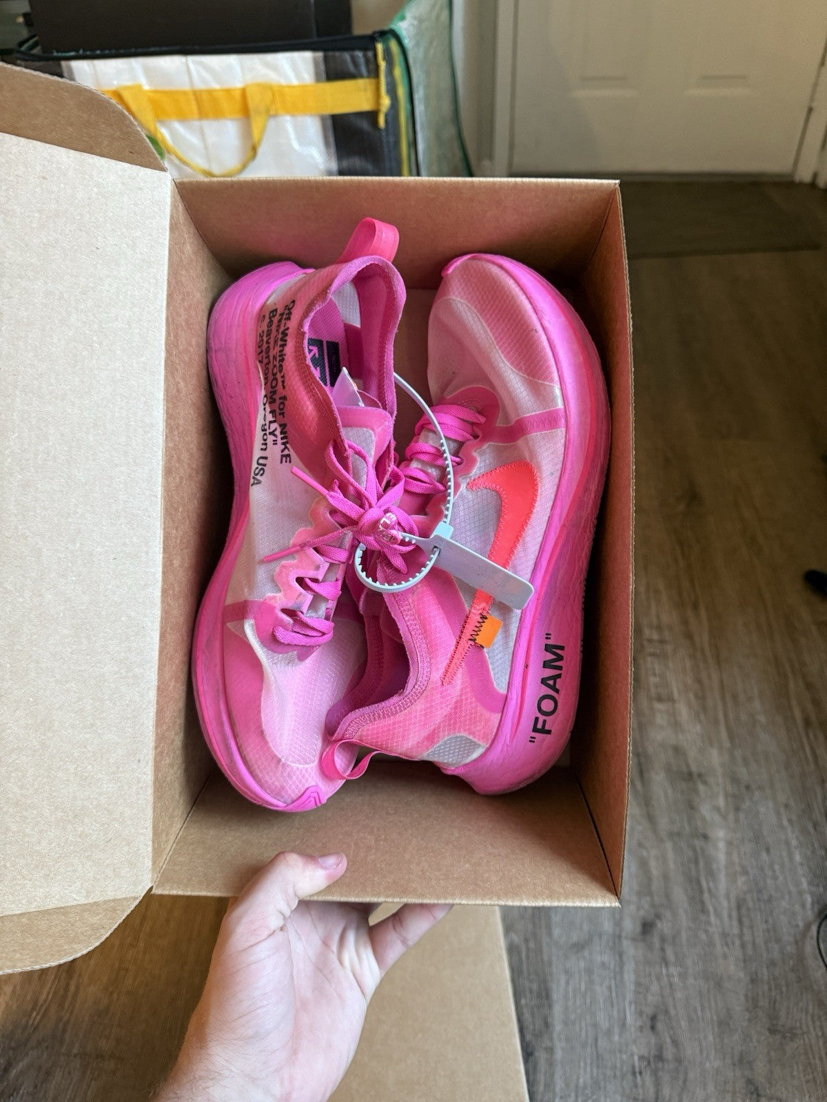 Size 11.5 - Nike Off-White x Zoom Fly SP Pink