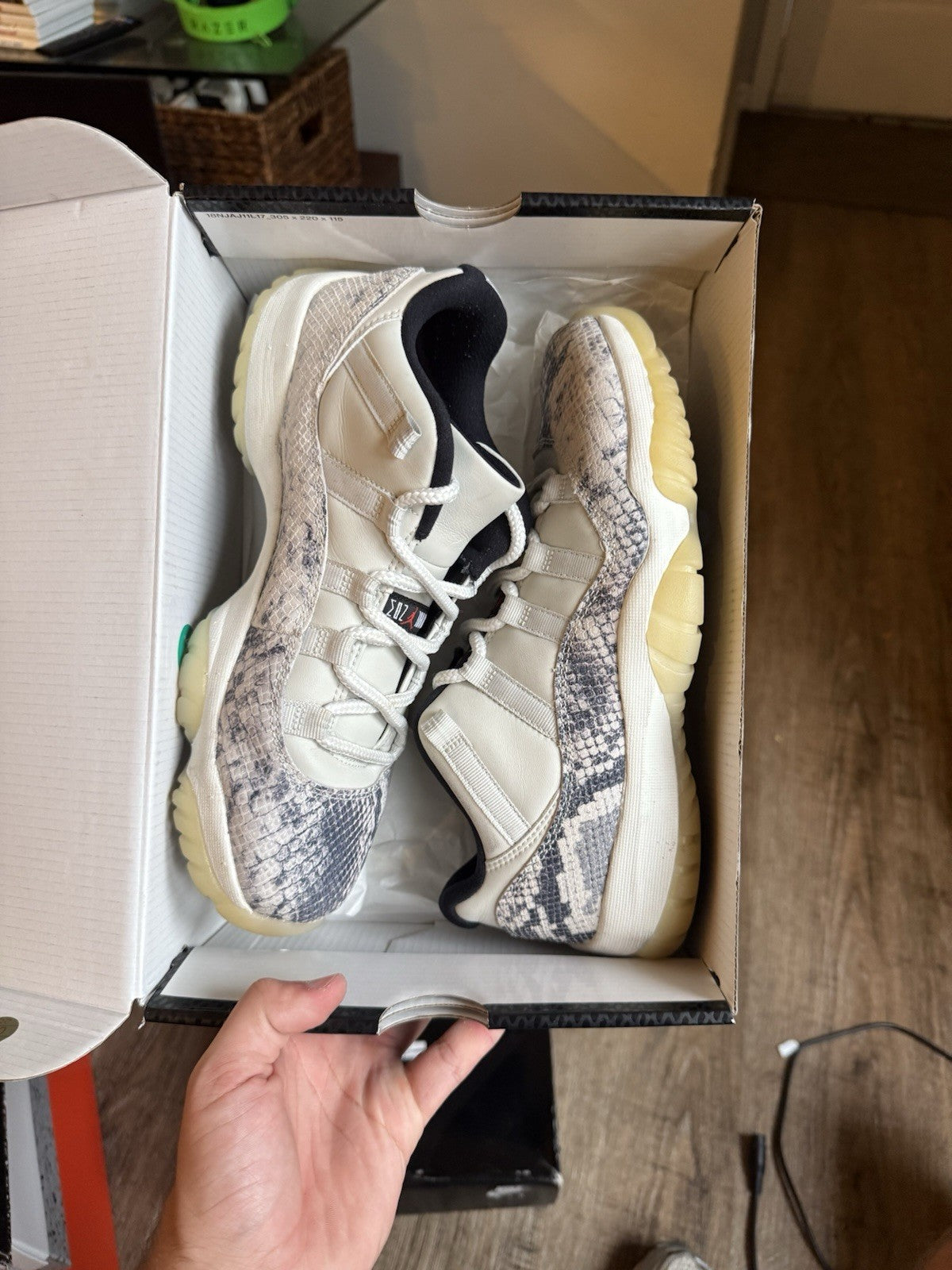 Size 8 - Jordan 11 Retro Low Light Bone Snakeskin