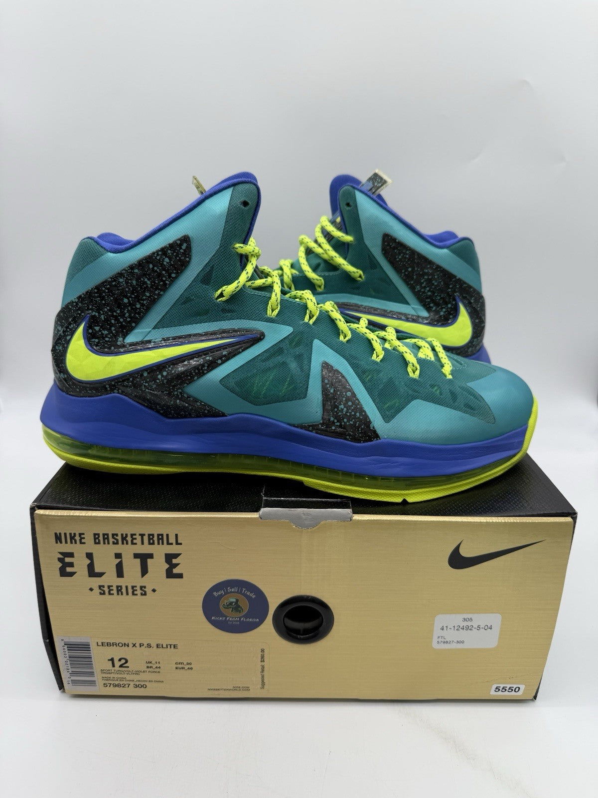 Size 12 - Nike LeBron 10 P.S Elite Sport Turquoise 2013 (VNDS)